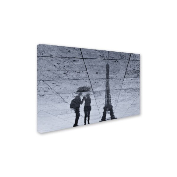 Philippe M 'Under The Rain In Paris' Canvas Art,16x24